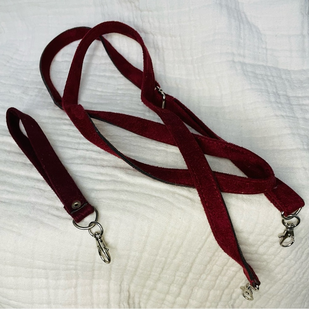 Set Suede Burgundy Replacement Crossbody & Wristlet Straps